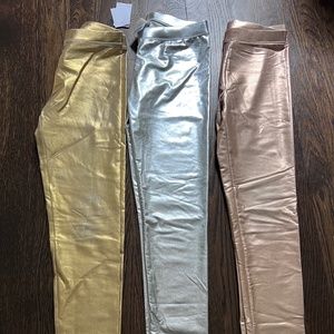 Crewcuts size 14 metallic leggings bundle